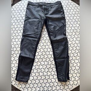 Banana Republic Factory Sloan Pants, Size 10, Black, Zipper Detail, Faux Leather